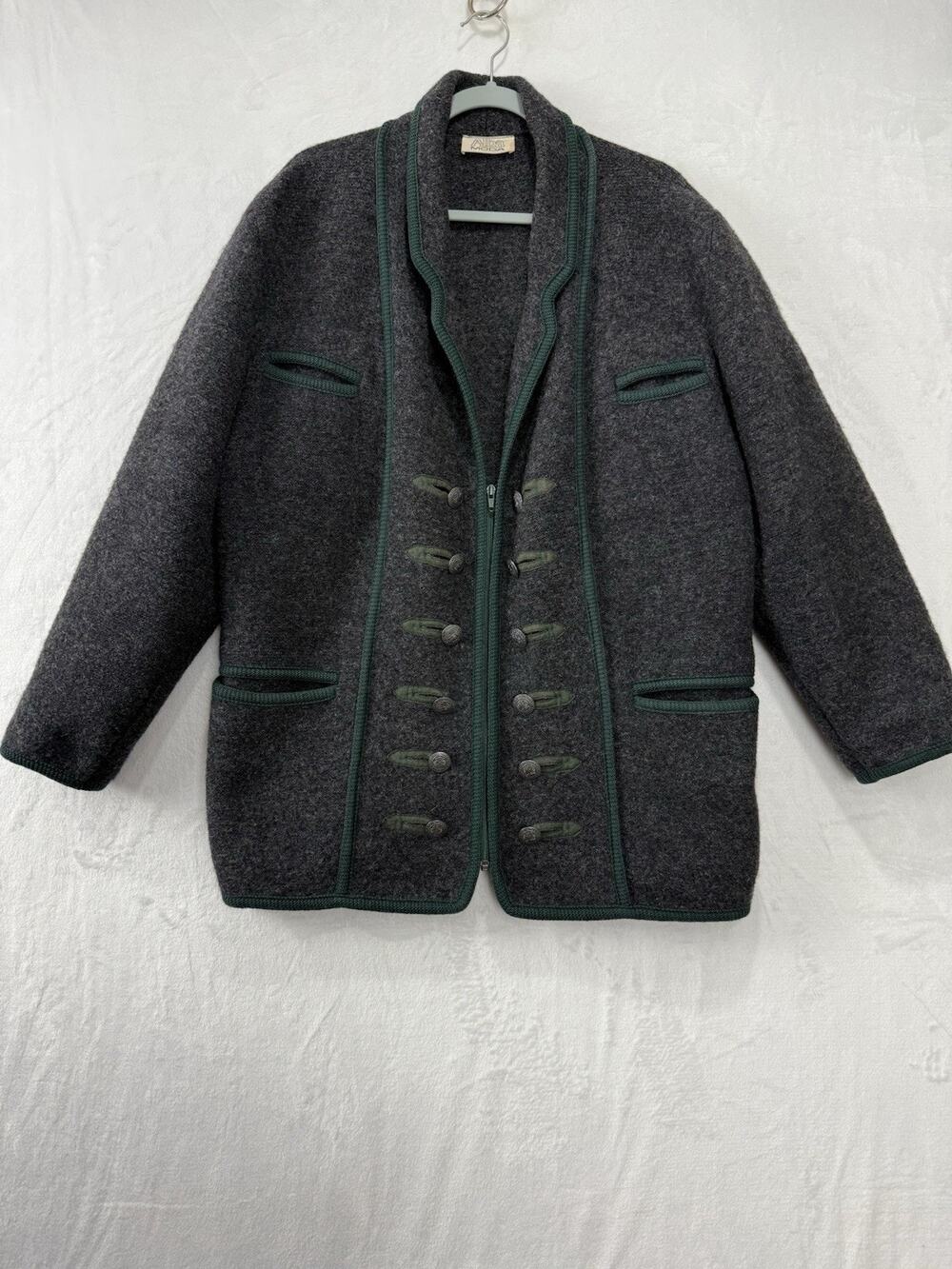 Vintage Alba Moda Women’s Gray 90s Wool Jacket Size 36